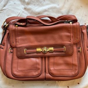 MOVING sale! Mischa deep coral turn lock satchel bag